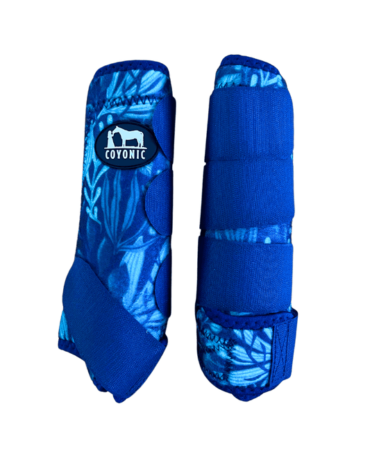 Guêtre cheval bleu motif forêt