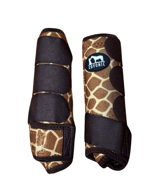 Guêtre cheval motif girafe