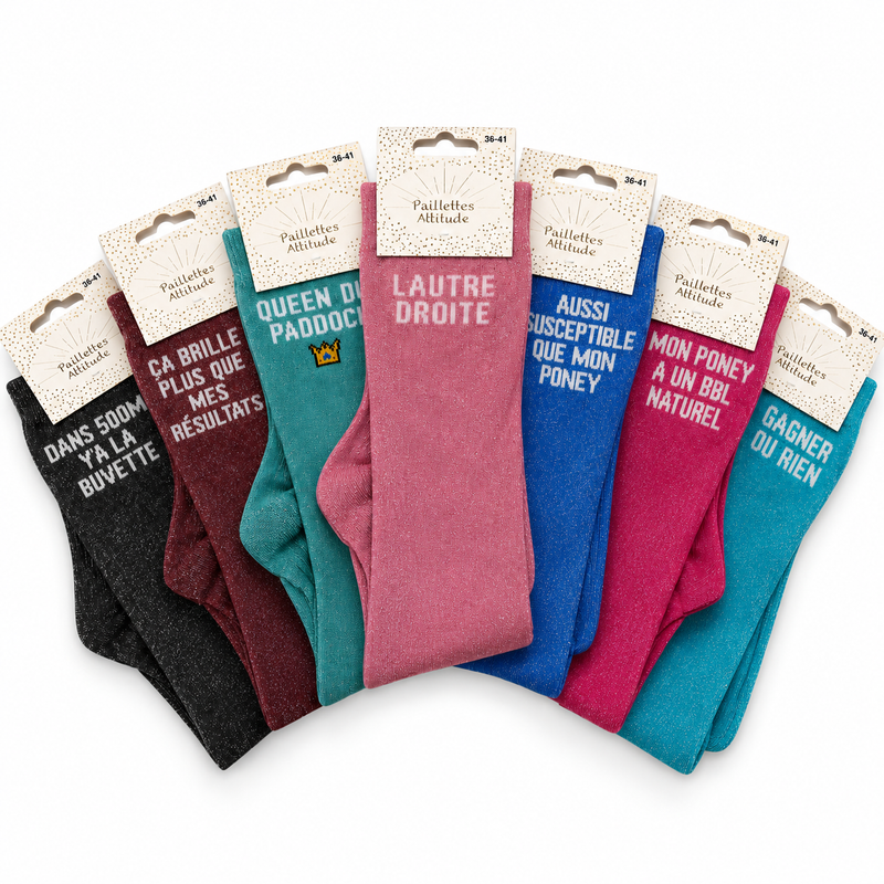 Chaussettes d'équitation à paillettes