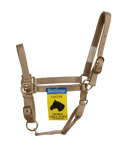 Licol Valhoma beige pour cheval et poney, personnalisable avec une broderie