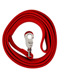 Laisse pour chien rouge personnalisable avec broderie Coyonic, disponible en deux longueurs : 1,20 m et 1,80 m