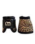Cloches de protection pour cheval Coyonic motif léopard avec scratchs à paillettes, collection Leopard Glitters