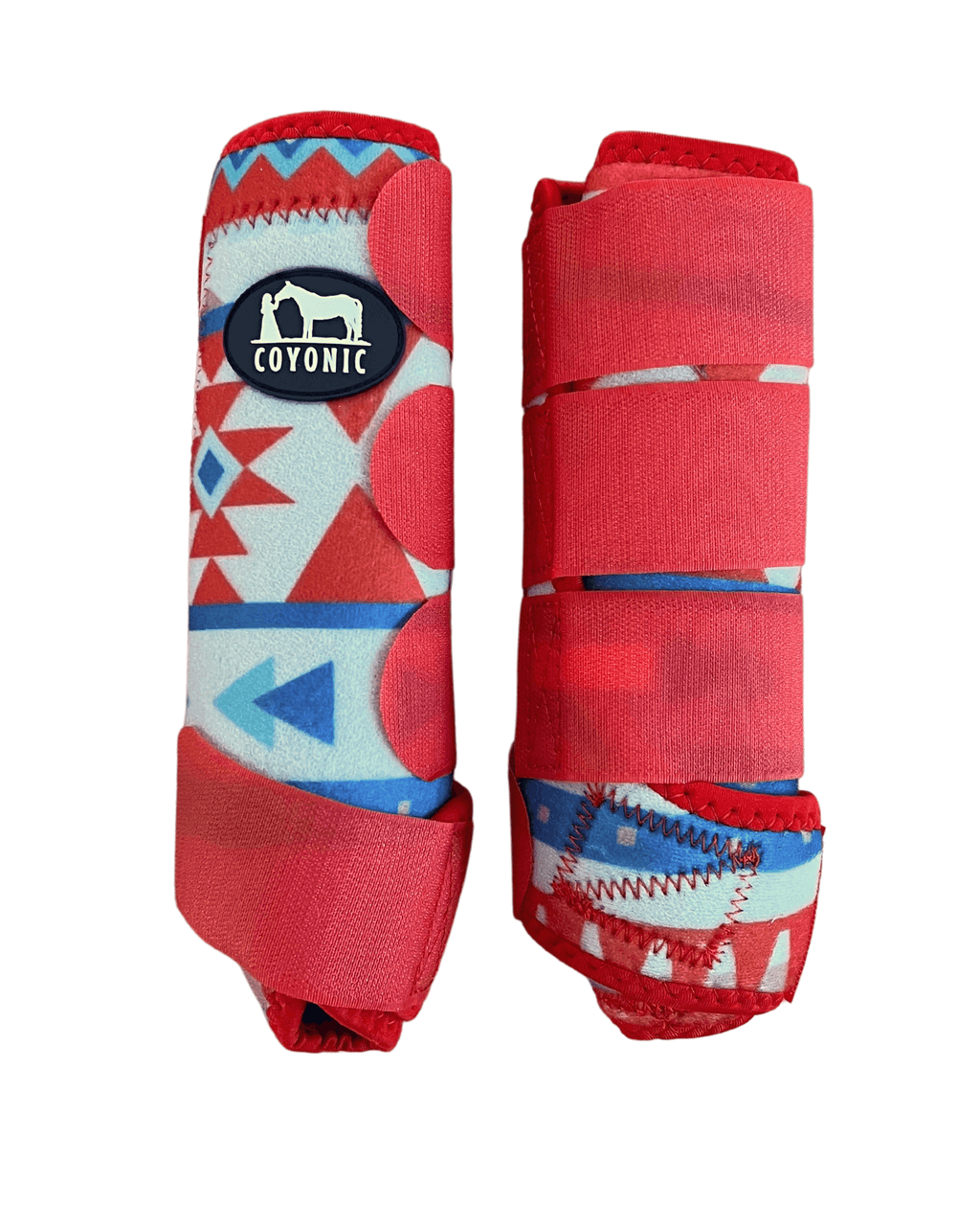 Guêtre cheval rouge motif aztec