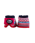 Cloches de protection pour cheval Coyonic rouges à motifs aztèques, collection Aztec