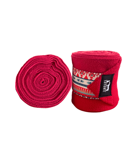 Bande de poloBandes de polo pour cheval Coyonic rouges à motifs aztèques, collection Aztecrouge motif aztec