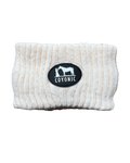 Bandeau d'hiver blanc pour femme Coyonic en maille, idéal pour garder les oreilles au chaud