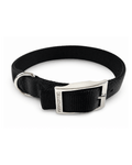 Collier Valhoma noir pour chien sans broderie, personnalisable avec le prénom de votre choix