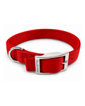 Collier Valhoma rouge pour chien sans broderie, personnalisable avec le prénom de votre choix