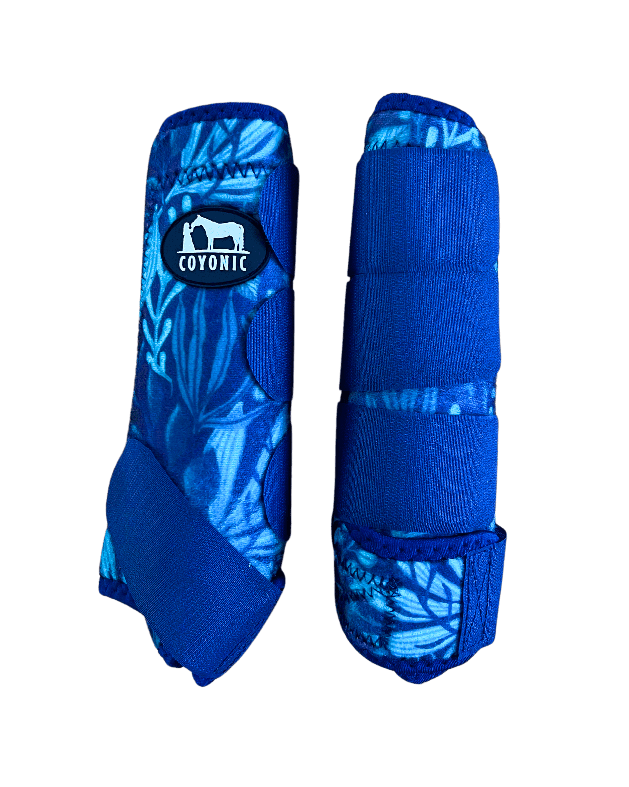 Guêtre cheval bleu motif forêt