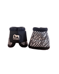 Cloches de protection pour cheval Coyonic noires à motif zèbre, collection Zebra